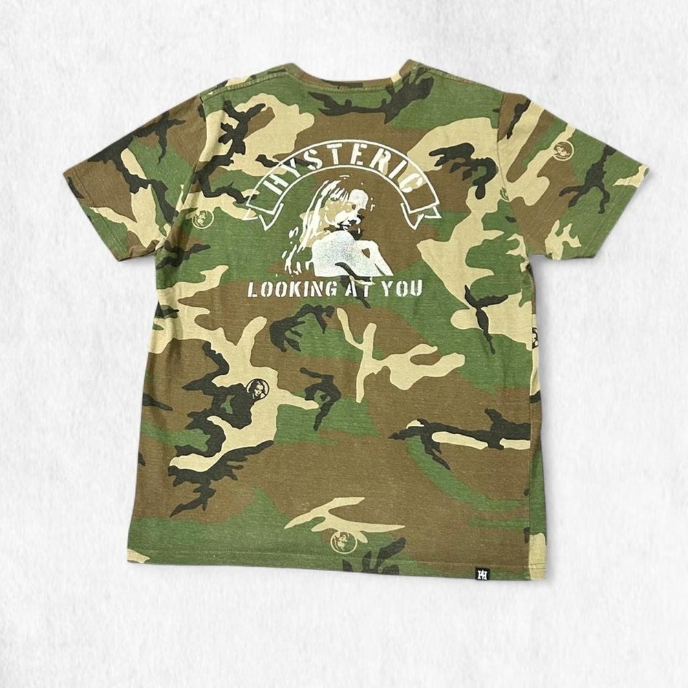 Hysteric Glamour RARE  “LADYLAND ACADEMY” camo tee with pocket